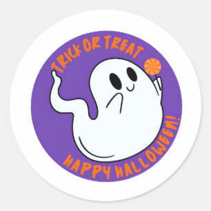 Autocollant de fantôme mignon d'Halloween – Trick