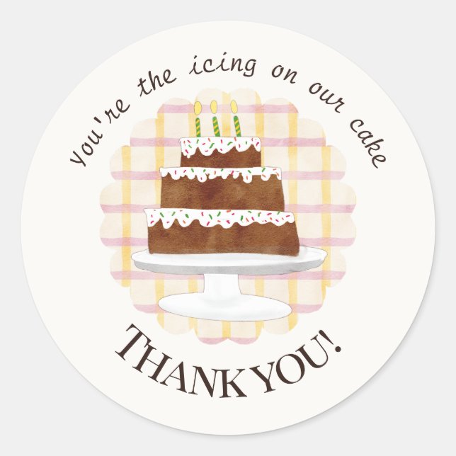 Autocollant de faveur d'anniversaire de glaçage de (Devant)