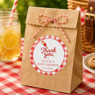 Autocollant de faveur de Baby-Q Baby Shower