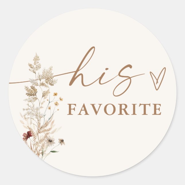 Autocollant de faveur de Baby Shower Boho | Fleur  (Devant)