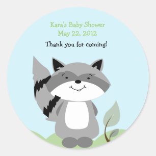 Autocollant de faveur de baby shower de forêt