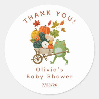 Autocollant de faveur de Baby Shower Little Pumpki