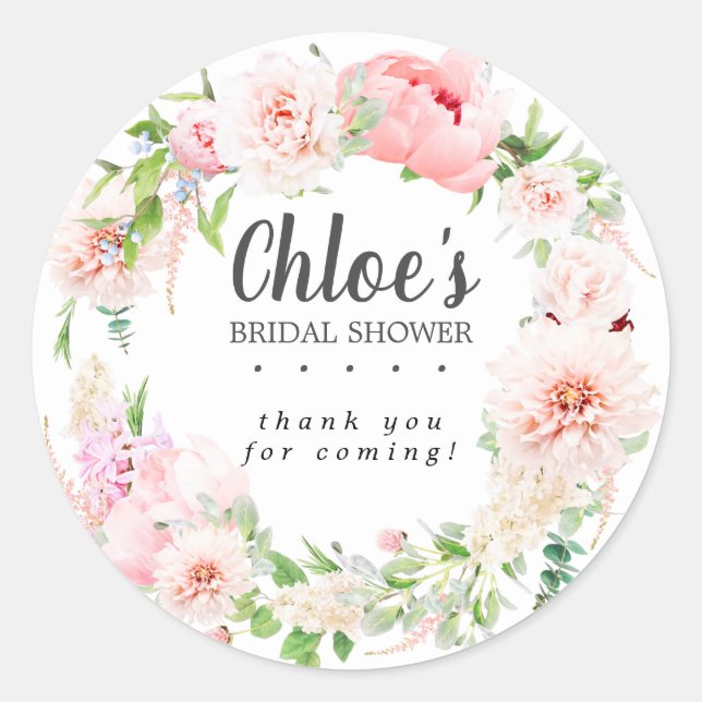 Autocollant de Faveur de Baby Shower Rose Foncé Pi (Devant)