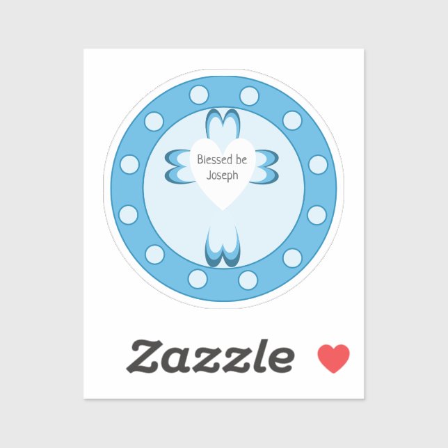 Autocollant de faveur de baptême bleu pour garçons (Feuille)