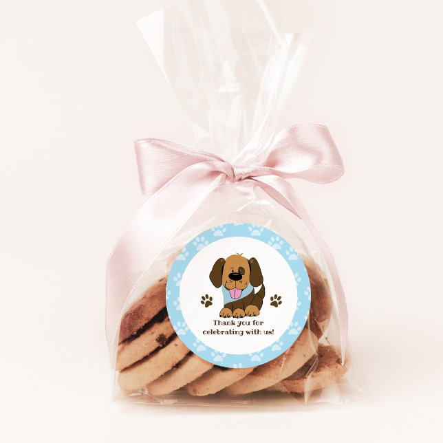 Autocollant de faveur de chiot brun (Créateur téléchargé)