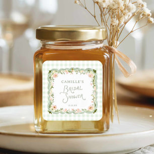 Autocollant de faveur de douche de mariage floral