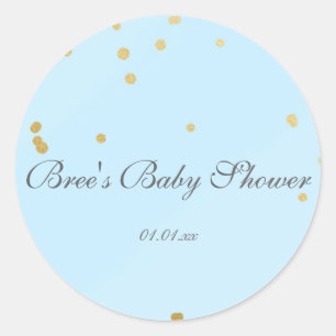 Autocollant de faveur de douche Glam Confetti Bleu