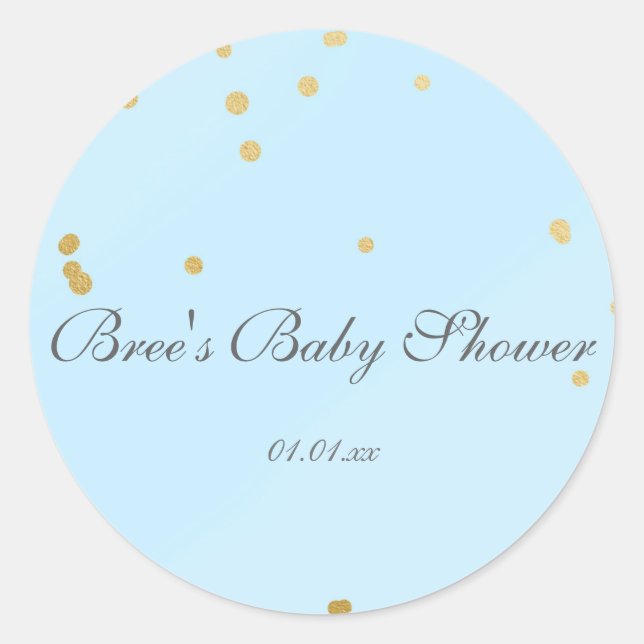Autocollant de faveur de douche Glam Confetti Bleu (Devant)