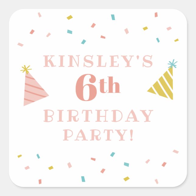 Autocollant de faveur de fête d'anniversaire pour  (Devant)