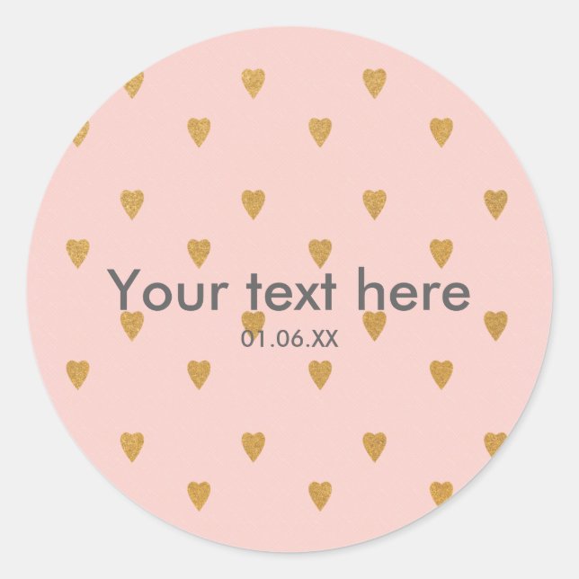 Autocollant de faveur de fête d'anniversaire rose  (Devant)