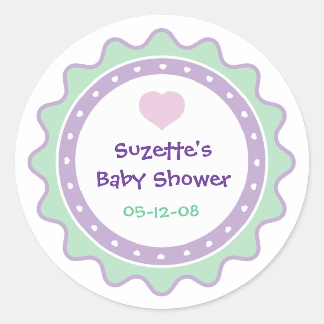 Autocollant de faveur de fête de bébé Cutietoots (Devant)