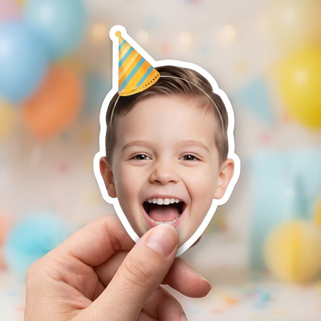Autocollant de faveur de fête de photo personnalis (Créateur téléchargé)