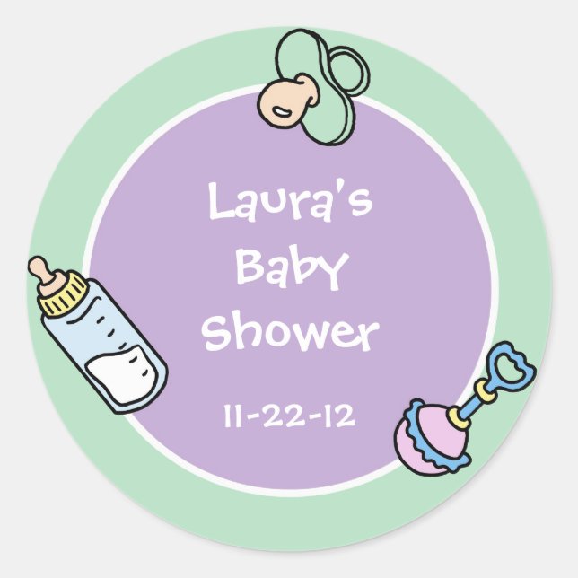 Autocollant de faveur de fête pour bébé Cutietoots (Devant)