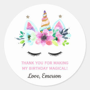 Autocollant de faveur de licorne - cadeaux de