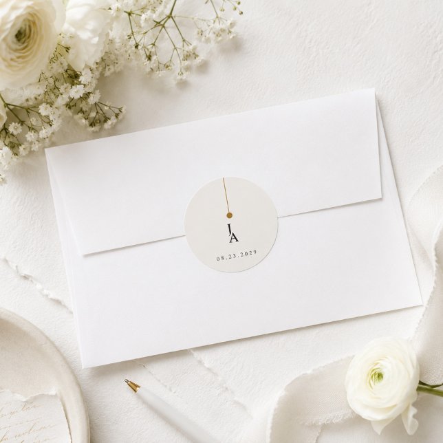 Autocollant de faveur de mariage élégant (Créateur téléchargé)