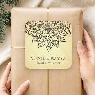 Autocollant de Faveur de Mariage Indien Mehendi He