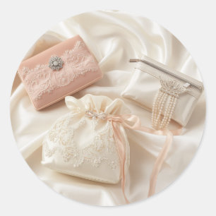 Autocollant de faveur de mariage Rose Pâle et Dent