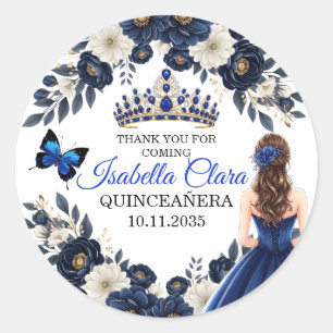 Autocollant de faveur de papillon de Quinceañera b