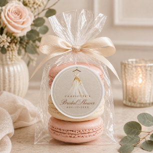 Autocollant de faveur de robe de douche nuptiale e