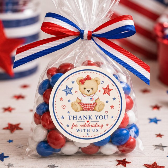 Autocollant de faveur de Teddy patriotique (Créateur téléchargé)