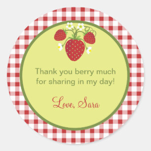 Autocollant de faveur de thème de fraise