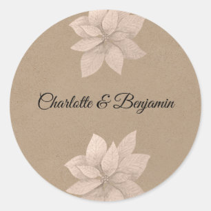 Autocollant de faveur Royal Boho Beige Élégant