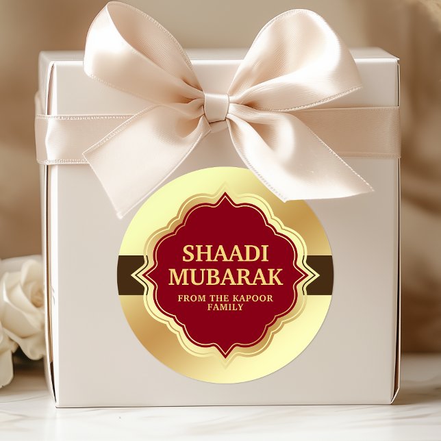 Autocollant de félicitations de mariage Shaadi Mub (Créateur téléchargé)