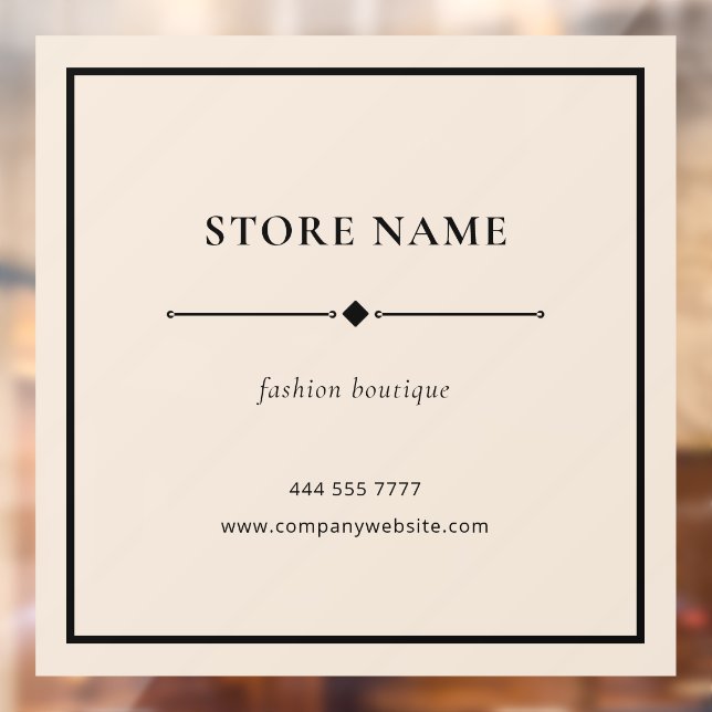 Autocollant de fenêtre beige pour nom de boutique  (Feuille 2)