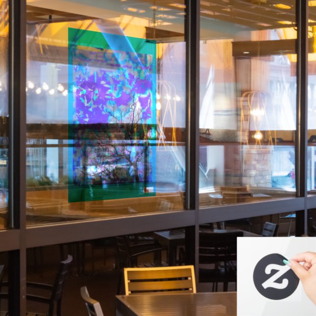 Autocollant de fenêtre bleu électrique (Fenêtre du restaurant)