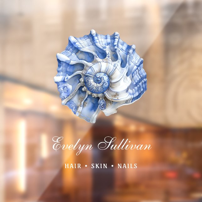 autocollant de fenêtre de logo de coquillage bleu (Feuille 2)