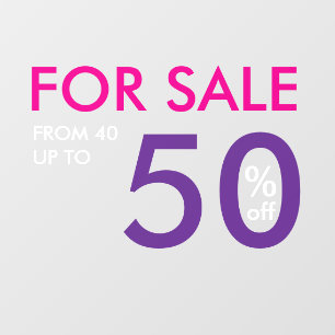 Autocollant de fenêtre de vente pour magasin de ve