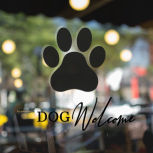 Autocollant de fenêtre moderne pour chien dans une