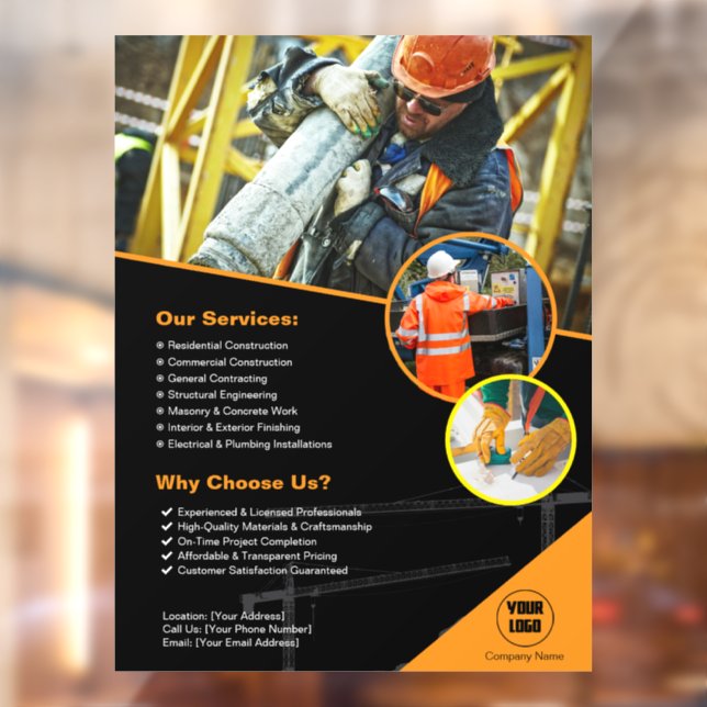 Autocollant de fenêtre personnalisé pour entrepris (Feuille 2)