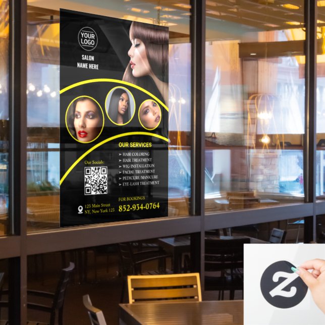 Autocollant de fenêtre personnalisé pour salon de  (Fenêtre du restaurant)