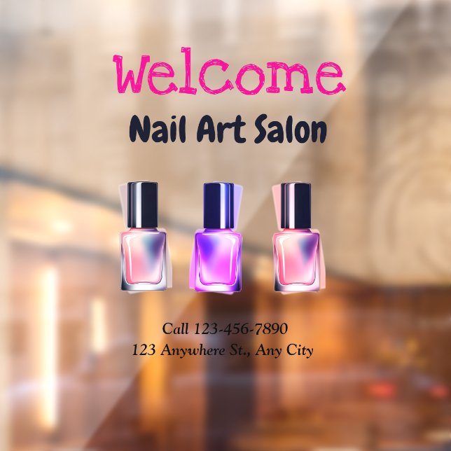 Autocollant de fenêtre pour salon de manucure Glam (Feuille 2)