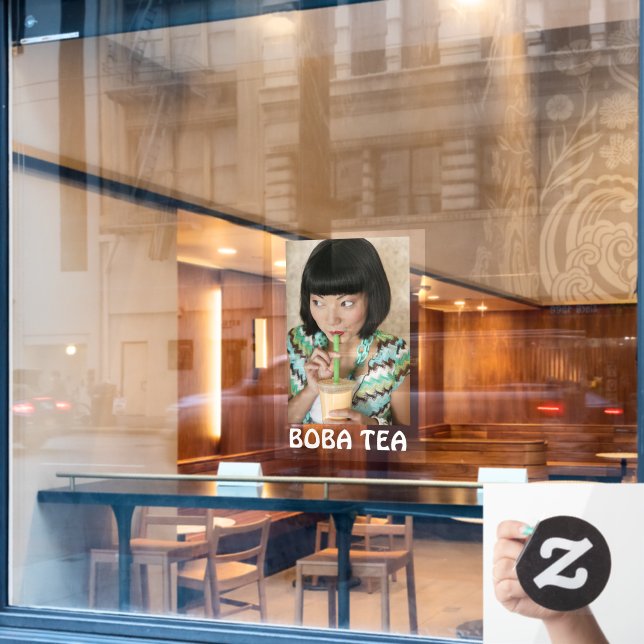Autocollant de fenêtre publicitaire pour boisson a (Fenêtre de café)