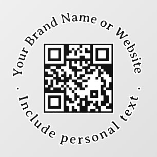 Autocollant de fenêtre QR Code rond blanc pour ent