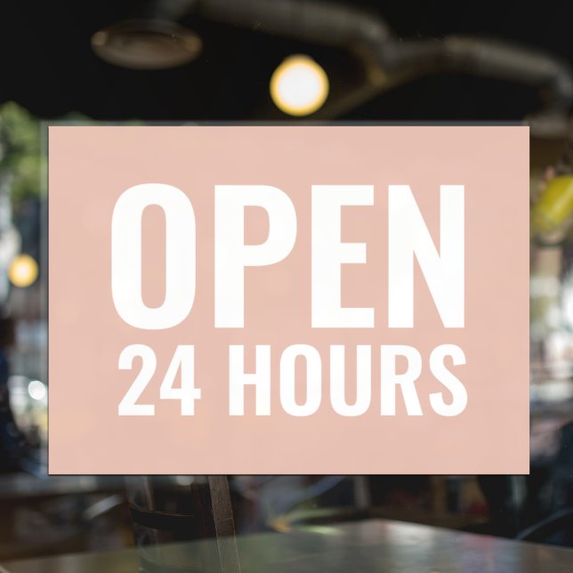 Autocollant de fenêtre rose et blanc moderne Ouver (Créateur téléchargé)