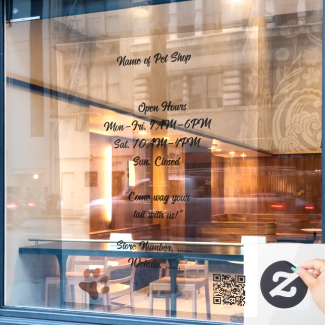 Autocollant de fenêtre sur mesure transparent pour (Fenêtre de café)