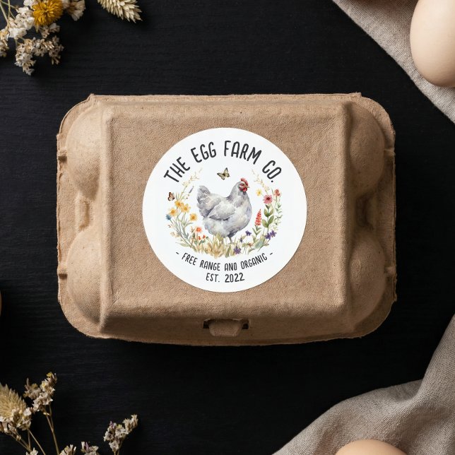 Autocollant de ferme à œufs personnalisé Logo de p (Créateur téléchargé)