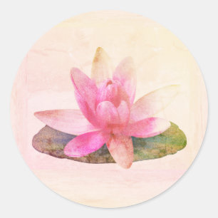 AUTOCOLLANT DE FERMETURE D'ENVELOPPE : LOTUS ROSE