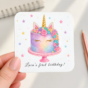 Autocollant de fête arc-en-ciel pastel mignon pour