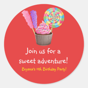 Autocollant de fête d'anniversaire Cupcake de bonb