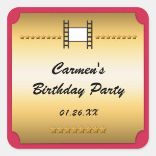 Autocollant de fête d'anniversaire de cinéma de fi