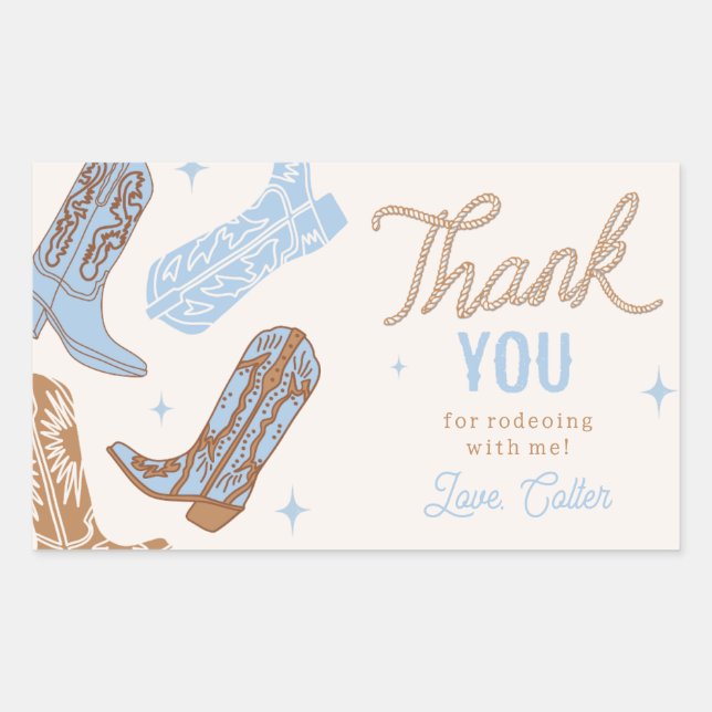 Autocollant de fête d'anniversaire de Cowboy (Devant)