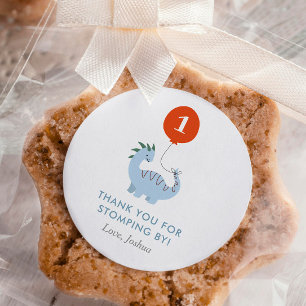 Autocollant de fête d'anniversaire de Dinosaur