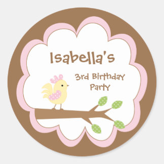 Autocollant de fête d'anniversaire de fille de coq