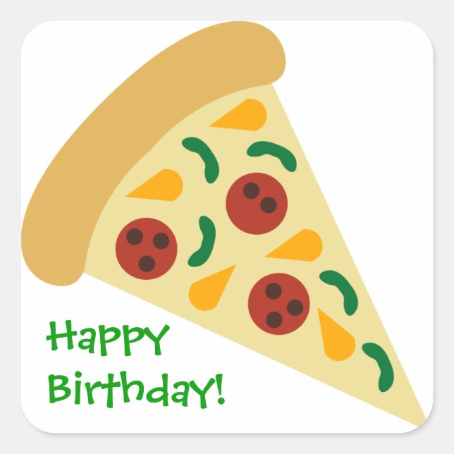 Autocollant de fête d'anniversaire de Pizza Slice  (Devant)
