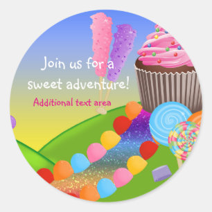 Autocollant de fête d'anniversaire Gâteau Cupcake