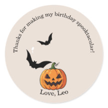 Autocollant de fête d'anniversaire Halloween Cute